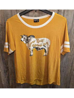 Cruel Denim Women Short Sleeve Western T-Shirt 2XL "Same Bull, Different Day"